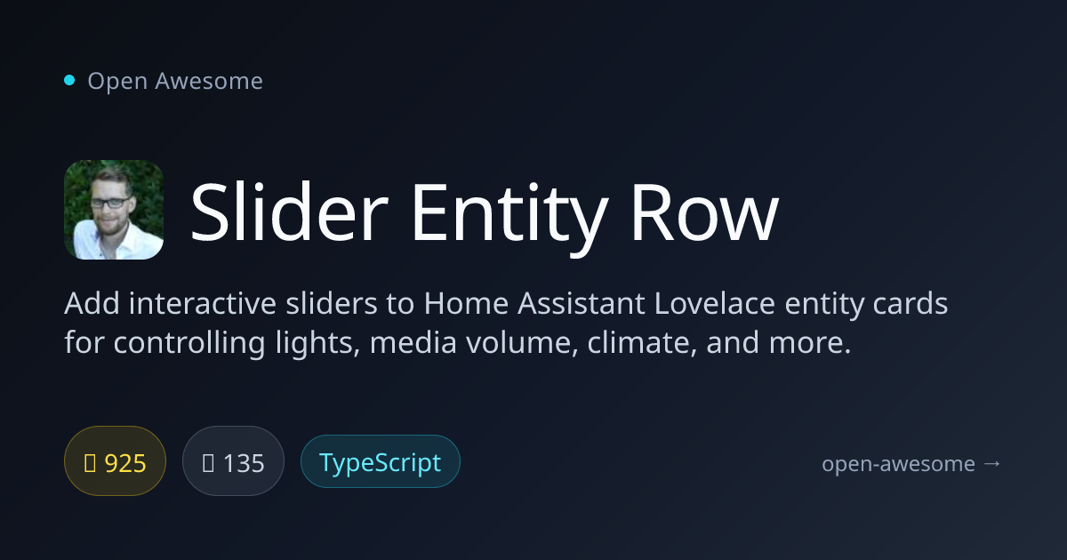 Slider Entity Row — Home Assistant Interactive Sliders | Open Awesome