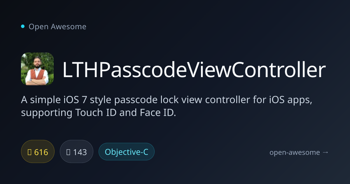 LTHPasscodeViewController — iOS Passcode Lock Controller | Open Awesome