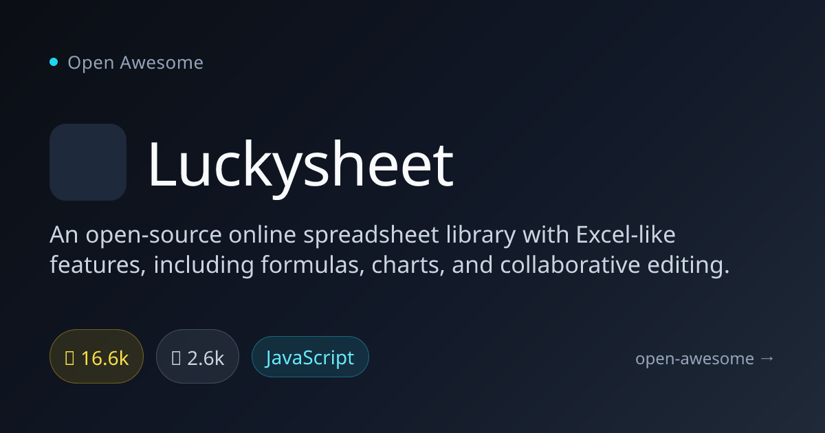 Luckysheet — Open Source Online Spreadsheet | Open Awesome