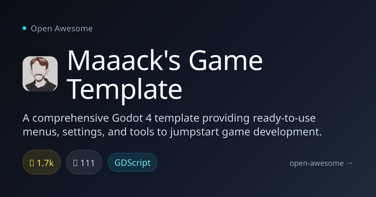 Maaack's Game Template — Godot 4 Game Development Template | Open Awesome