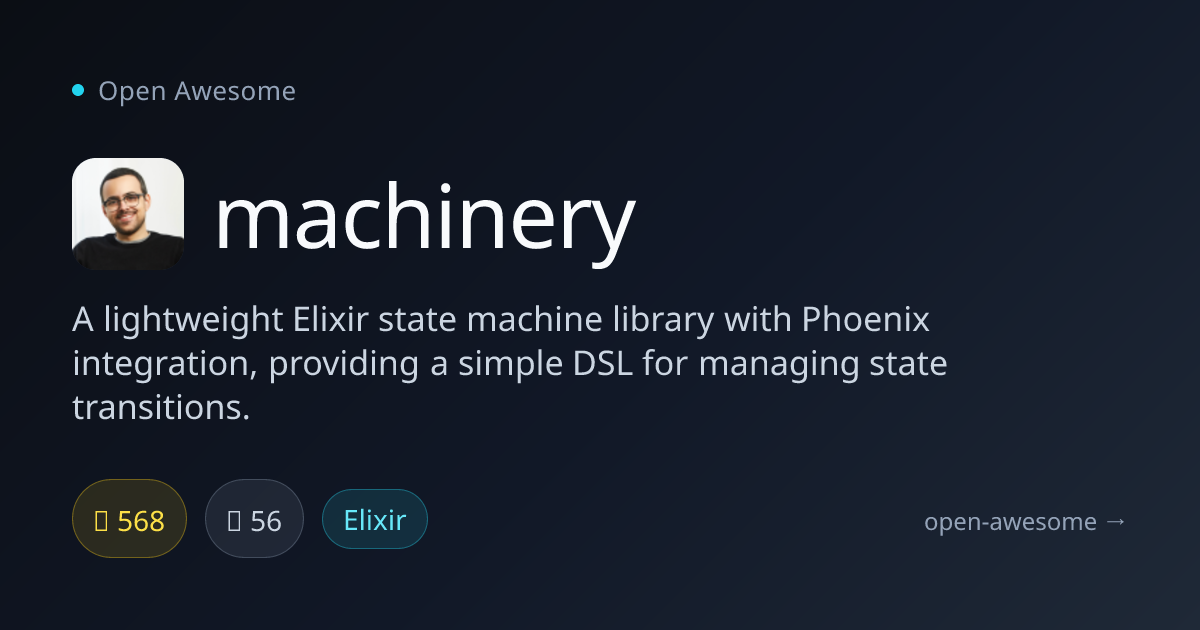 machinery — Lightweight Elixir State Machine | Open Awesome