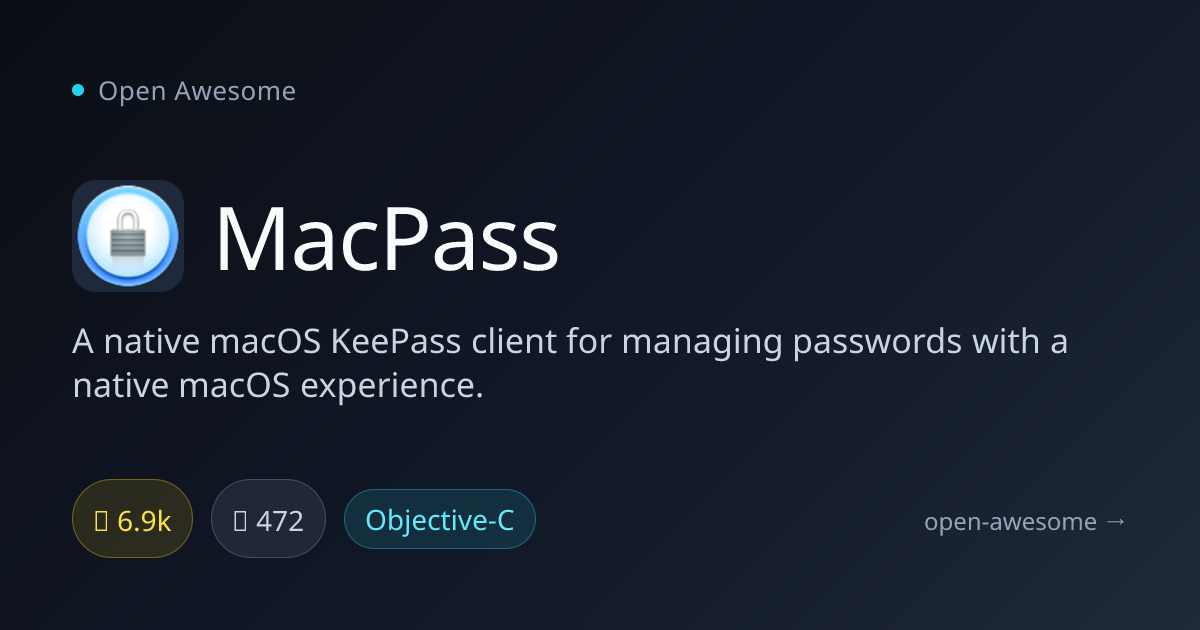 MacPass — Native macOS KeePass Client | Open Awesome