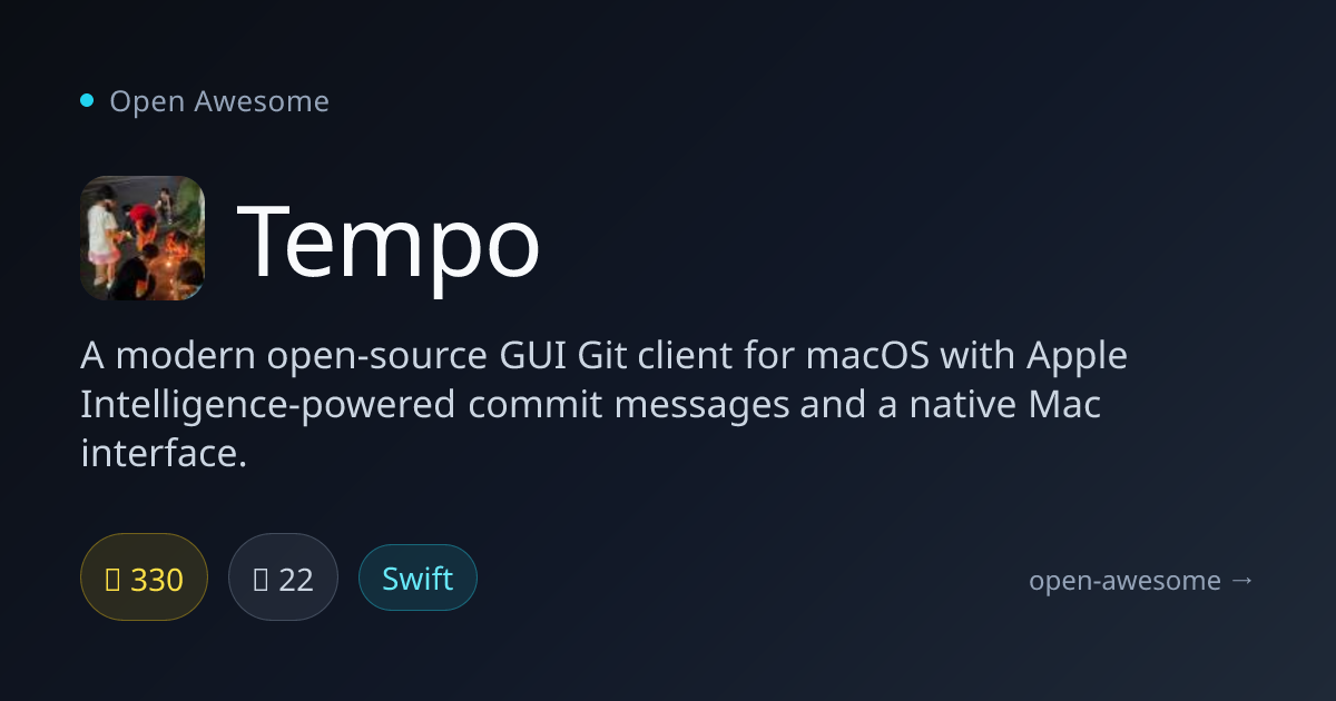 Tempo — Modern GUI Git Client for macOS | Open Awesome