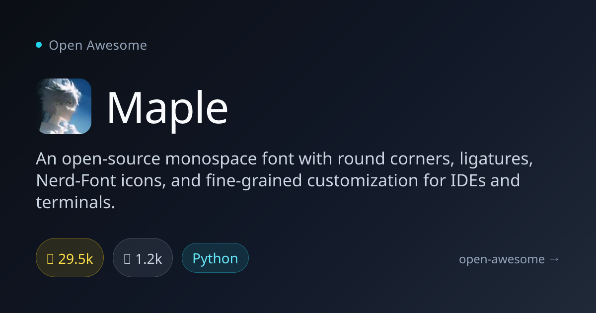 Maple — Open Source Monospace Font | Open Awesome