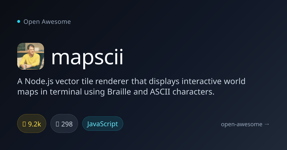 mapscii — Terminal Map Renderer | Open Awesome