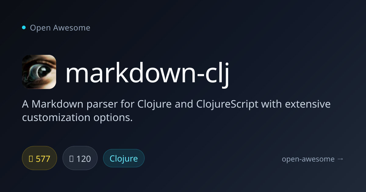 markdown-clj — Clojure Markdown Parser | Open Awesome