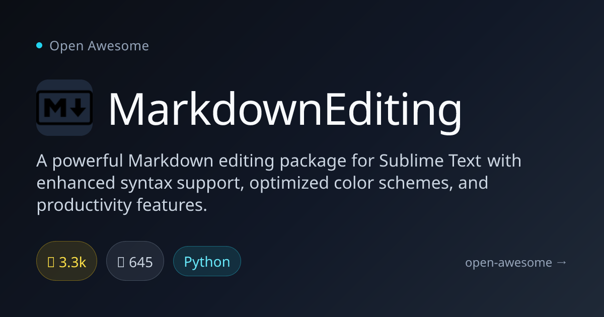 MarkdownEditing — Sublime Text Markdown Package | Open Awesome
