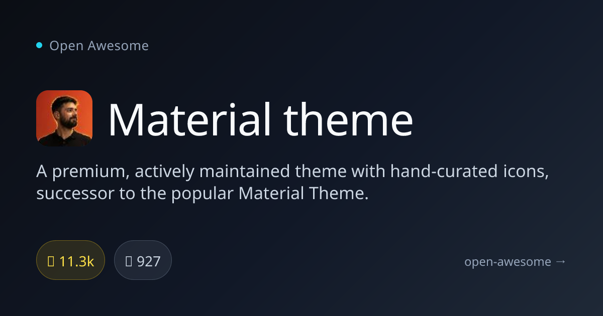 Material theme — Premium Hand-Curated Theme | Open Awesome