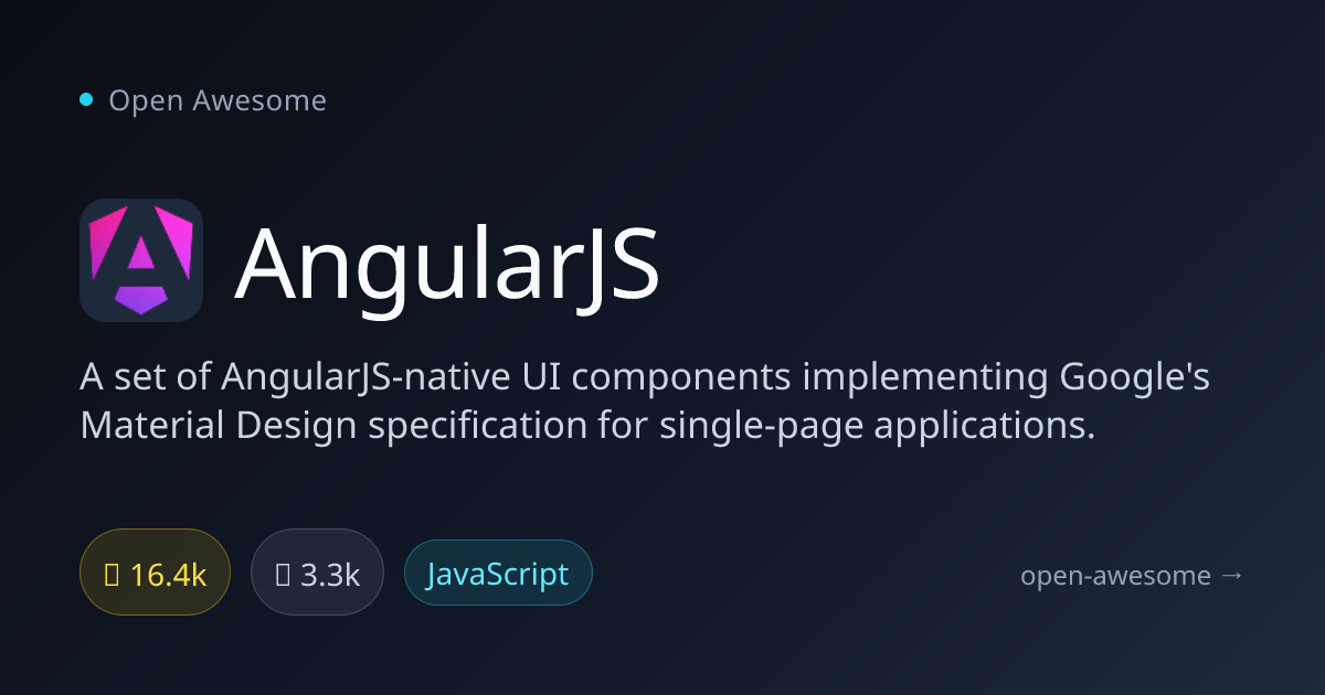 AngularJS — Material Design UI Components | Open Awesome