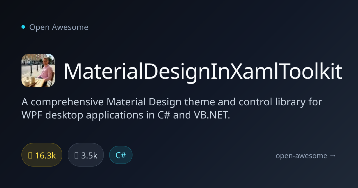 MaterialDesignInXamlToolkit — Material Design Library for WPF | Open ...