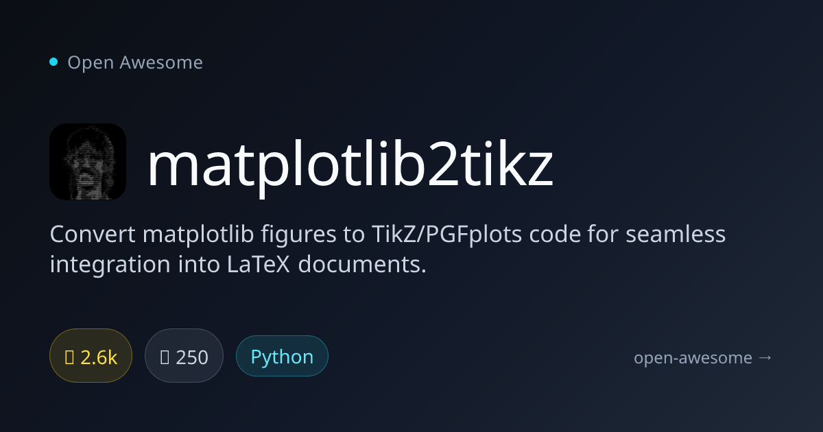 matplotlib2tikz — Matplotlib to LaTeX Converter | Open Awesome