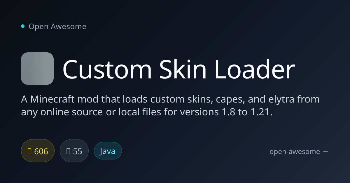 Custom Skin Loader — Minecraft Custom Skin Loader | Open Awesome