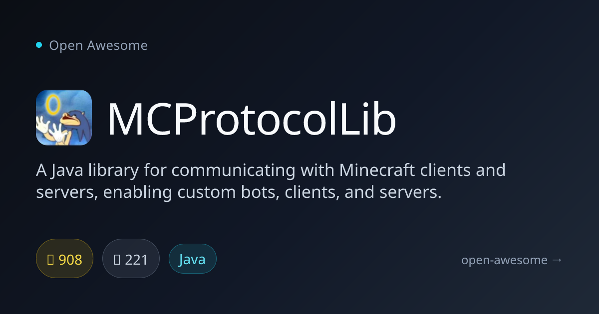 MCProtocolLib — Minecraft Protocol Java Library | Open Awesome