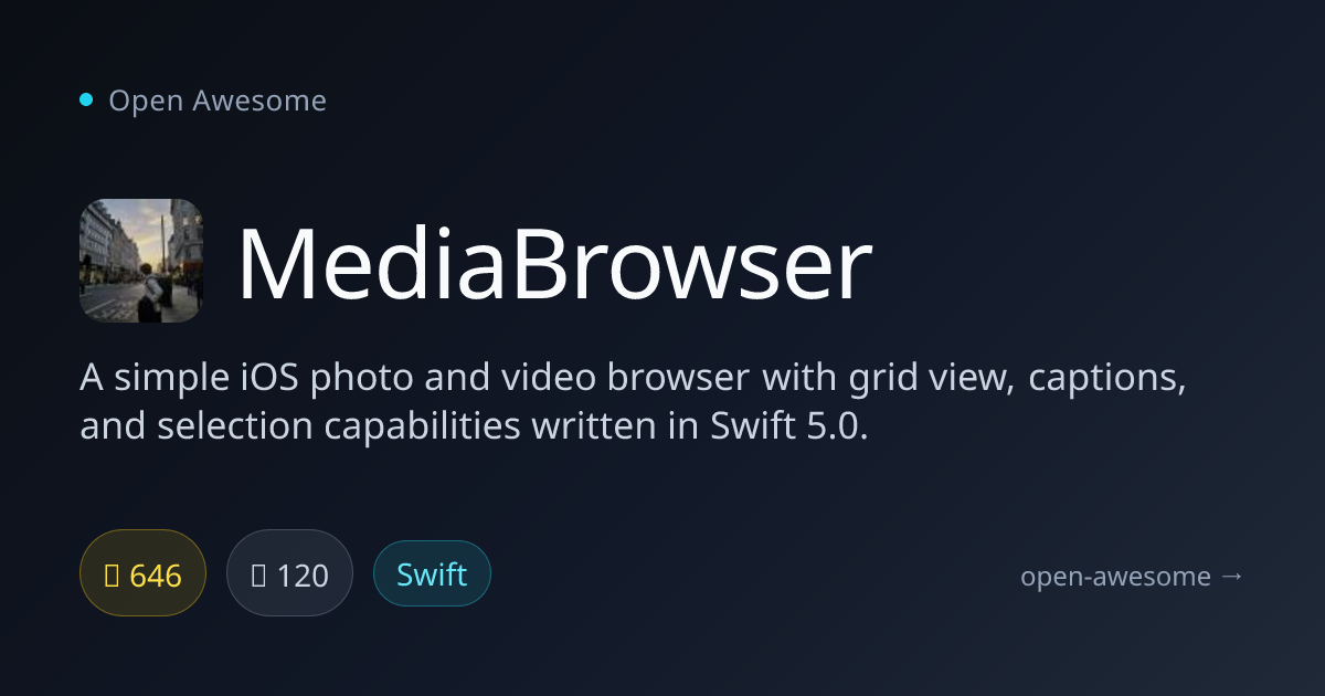 MediaBrowser — Swift iOS Photo Browser | Open Awesome