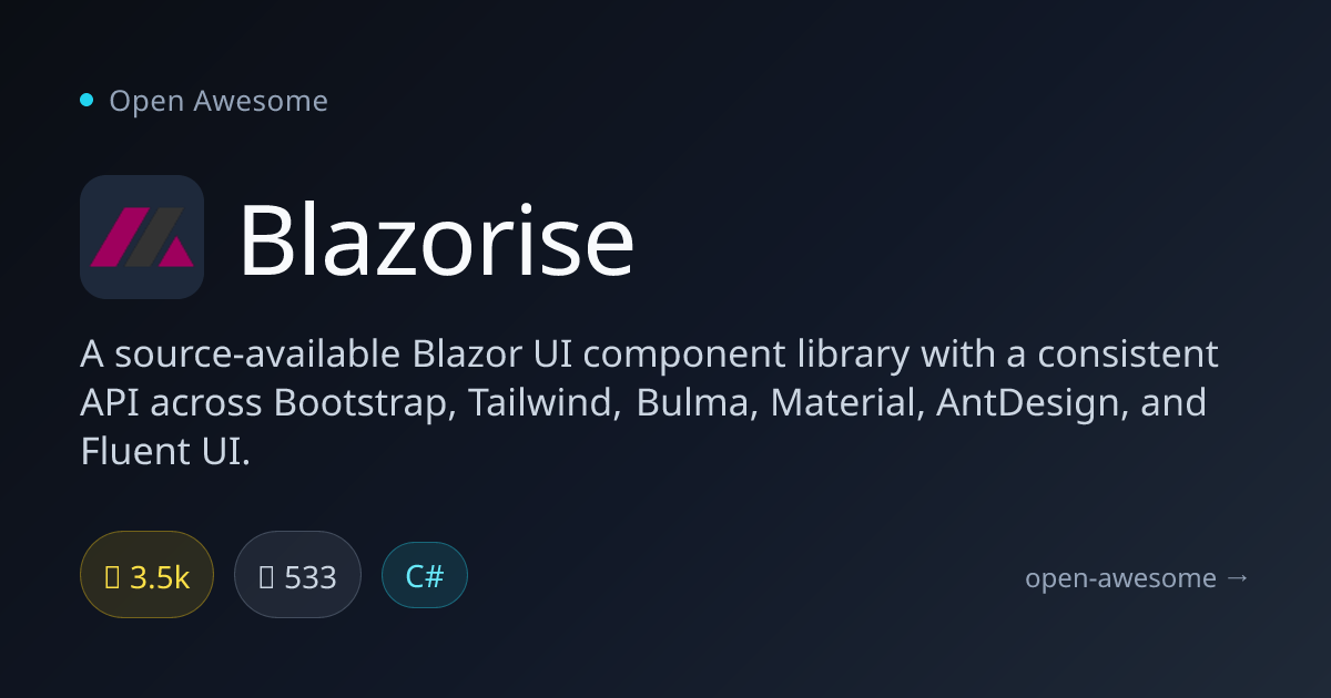 Blazorise — Blazor UI Component Library | Open Awesome