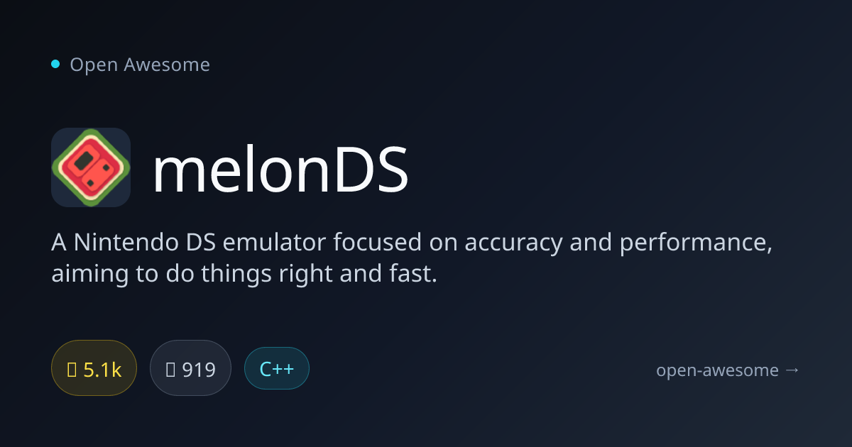 melonDS — Accurate Nintendo DS Emulator | Open Awesome