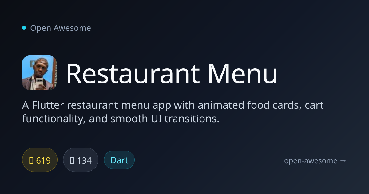 Restaurant Menu — Flutter Animated Restaurant Menu | Open Awesome