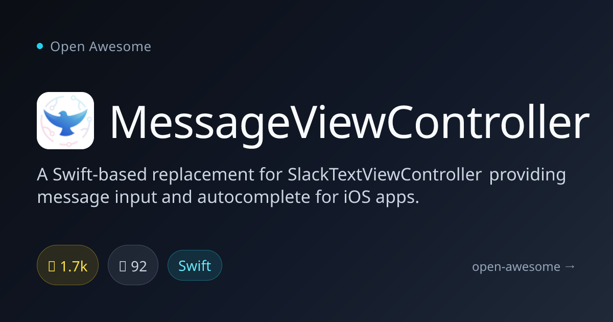MessageViewController — Message Input & Autocomplete for iOS | Open Awesome
