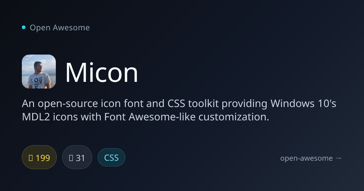 Micon — Open Source MDL2 Icon Font | Open Awesome