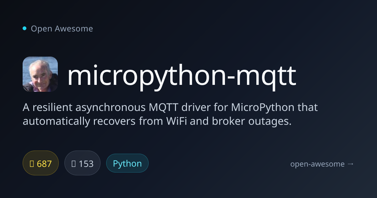 micropython-mqtt — Resilient MQTT Driver for MicroPython | Open Awesome