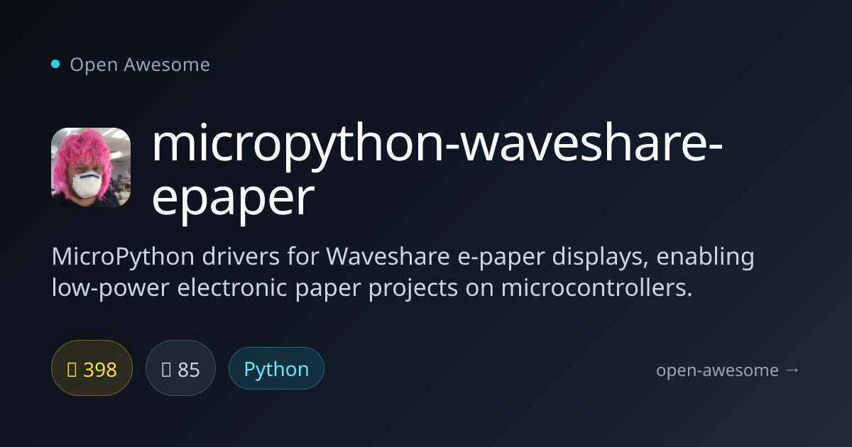 micropython-waveshare-epaper — MicroPython E-Paper Display Drivers ...