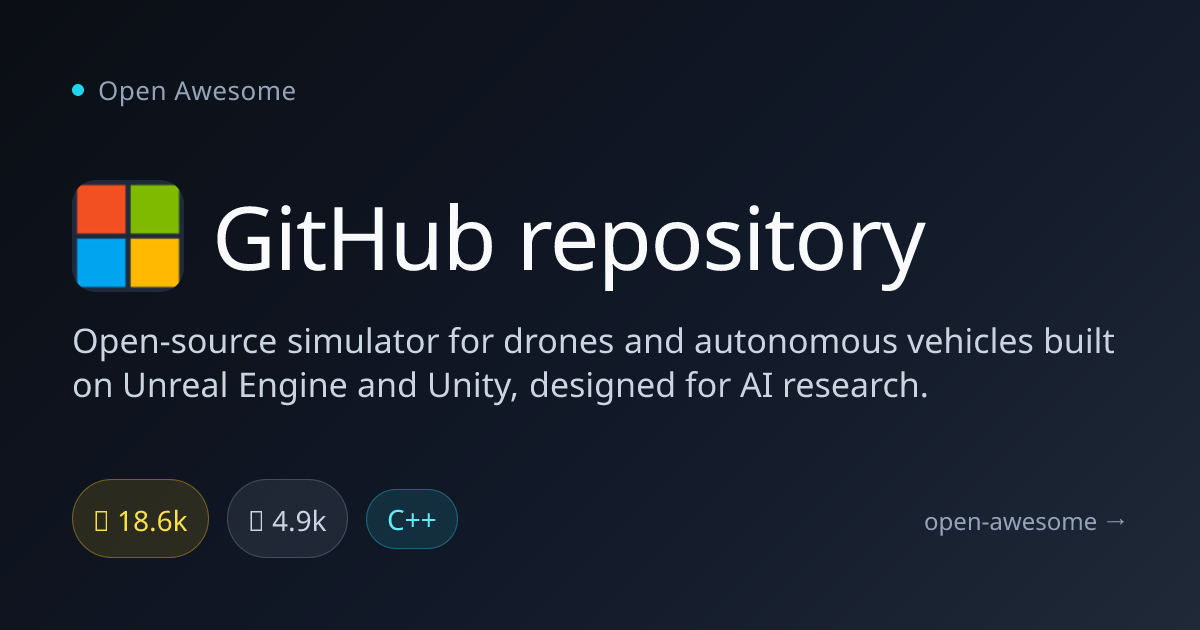 GitHub repository — Drone & Vehicle AI Simulator | Open Awesome