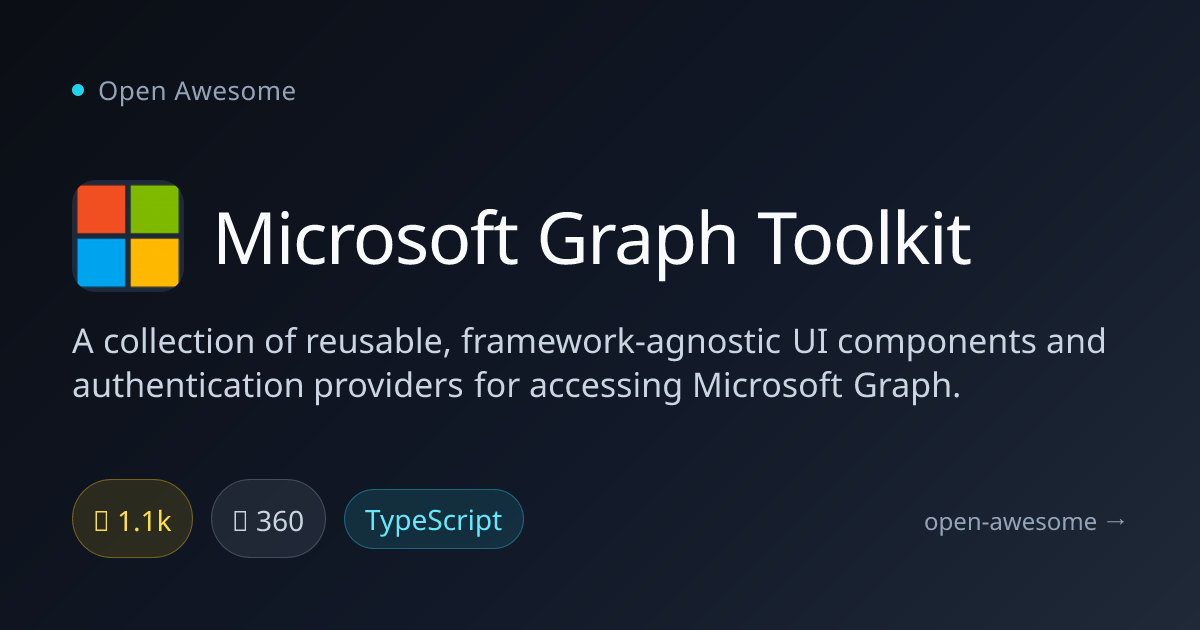Microsoft Graph Toolkit — UI Components for Microsoft Graph | Open Awesome