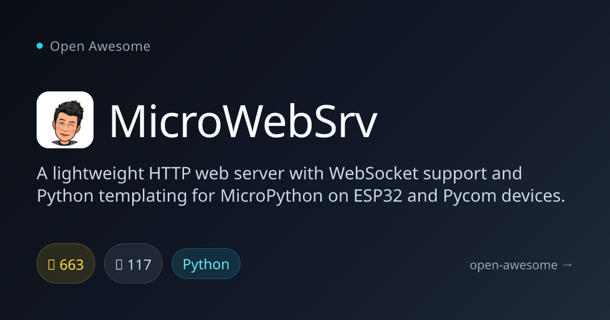 MicroWebSrv — Lightweight HTTP Server for MicroPython | Open Awesome