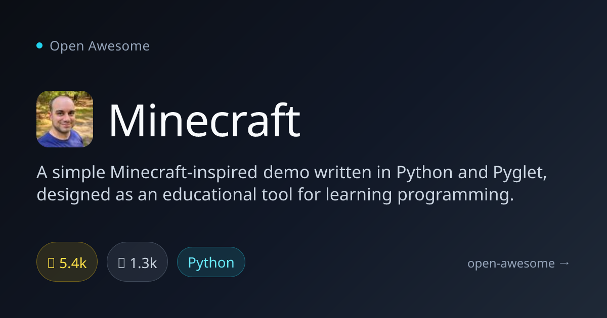 Minecraft — Python Minecraft Demo | Open Awesome