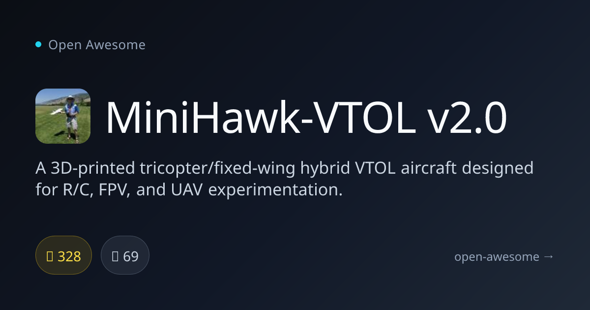 MiniHawk-VTOL v2.0 — 3D-Printed VTOL Aircraft Design | Open Awesome