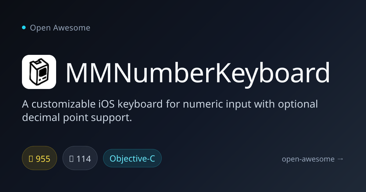 MMNumberKeyboard — Custom iOS Numeric Keyboard | Open Awesome