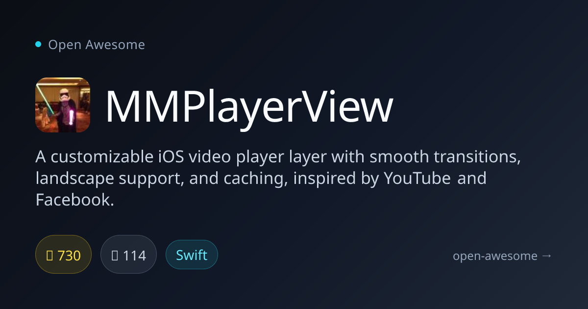 MMPlayerView — Customizable iOS Video Player Layer | Open Awesome