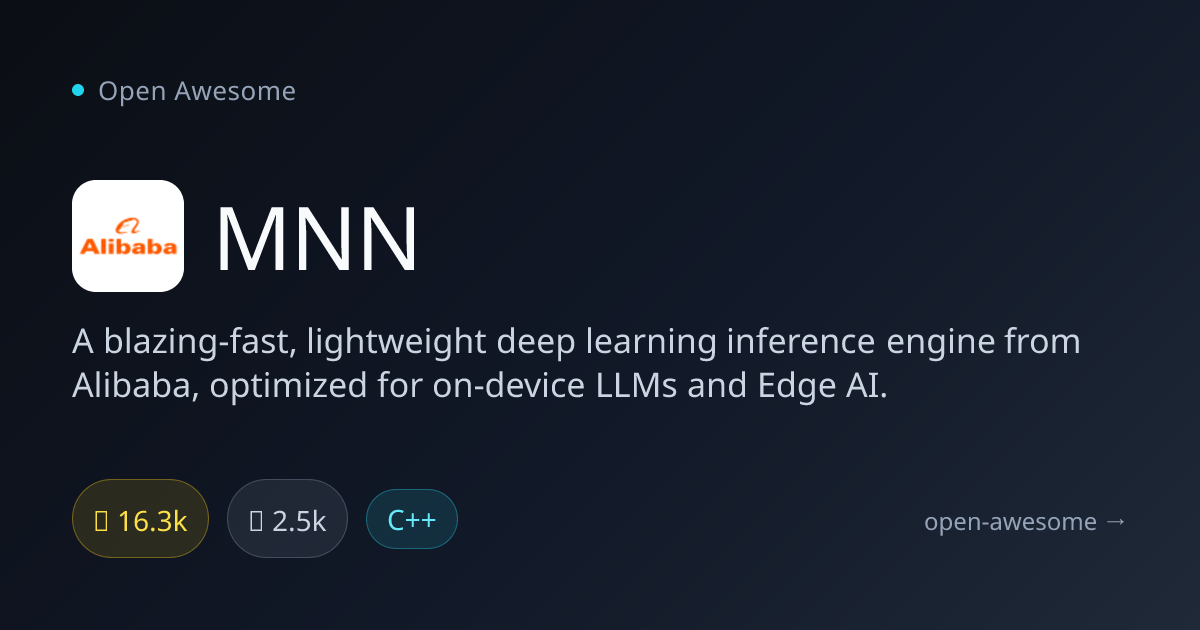 MNN — Lightweight Inference Engine | Open Awesome