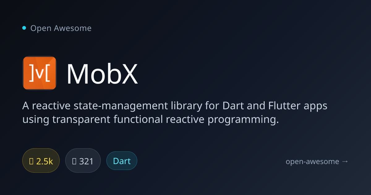 MobX — Reactive State Management for Dart | Open Awesome