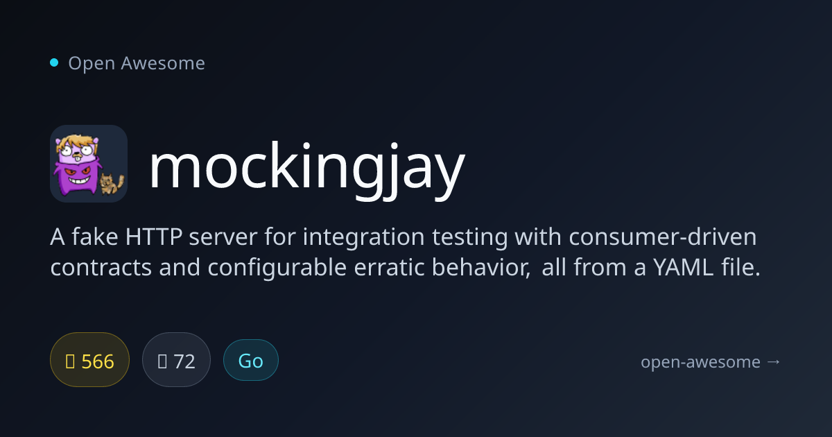 mockingjay — Fake HTTP Server for Testing | Open Awesome