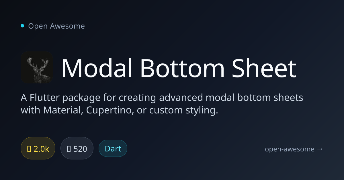 Modal Bottom Sheet — Advanced Flutter Bottom Sheet Package | Open Awesome