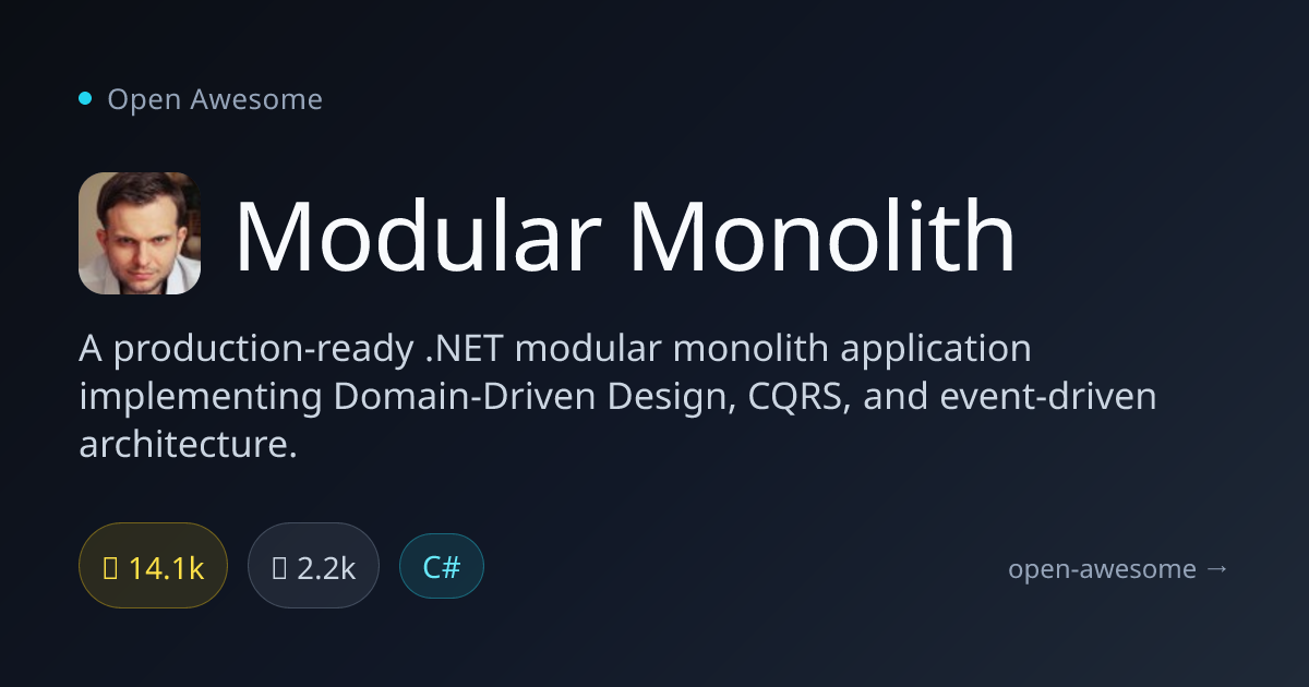 Modular Monolith — Production-Ready .NET DDD Application | Open Awesome