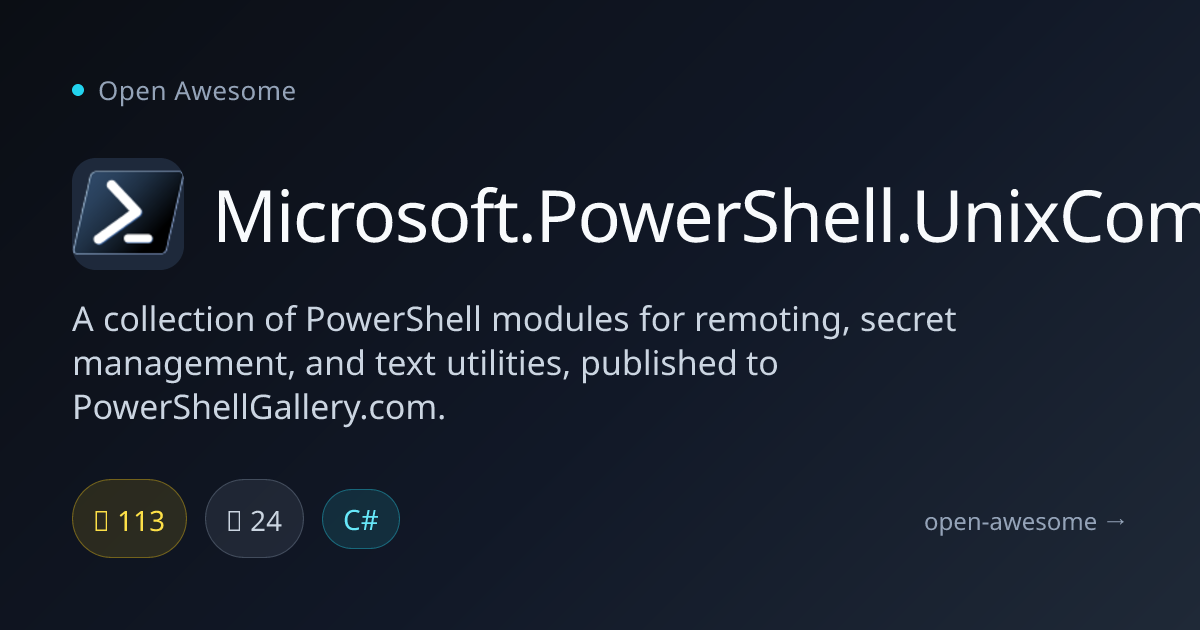 Microsoft.PowerShell.UnixCompleters — PowerShell Modules for Unix ...