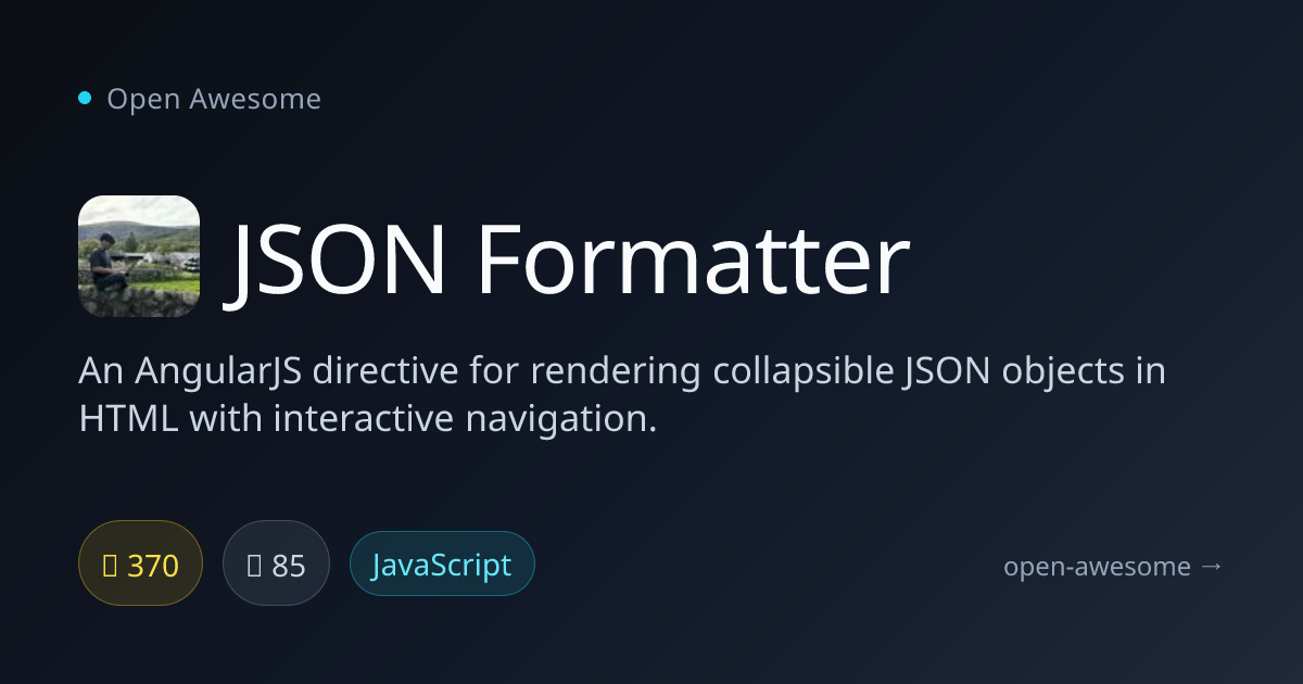 JSON Formatter — AngularJS JSON Viewer Directive | Open Awesome