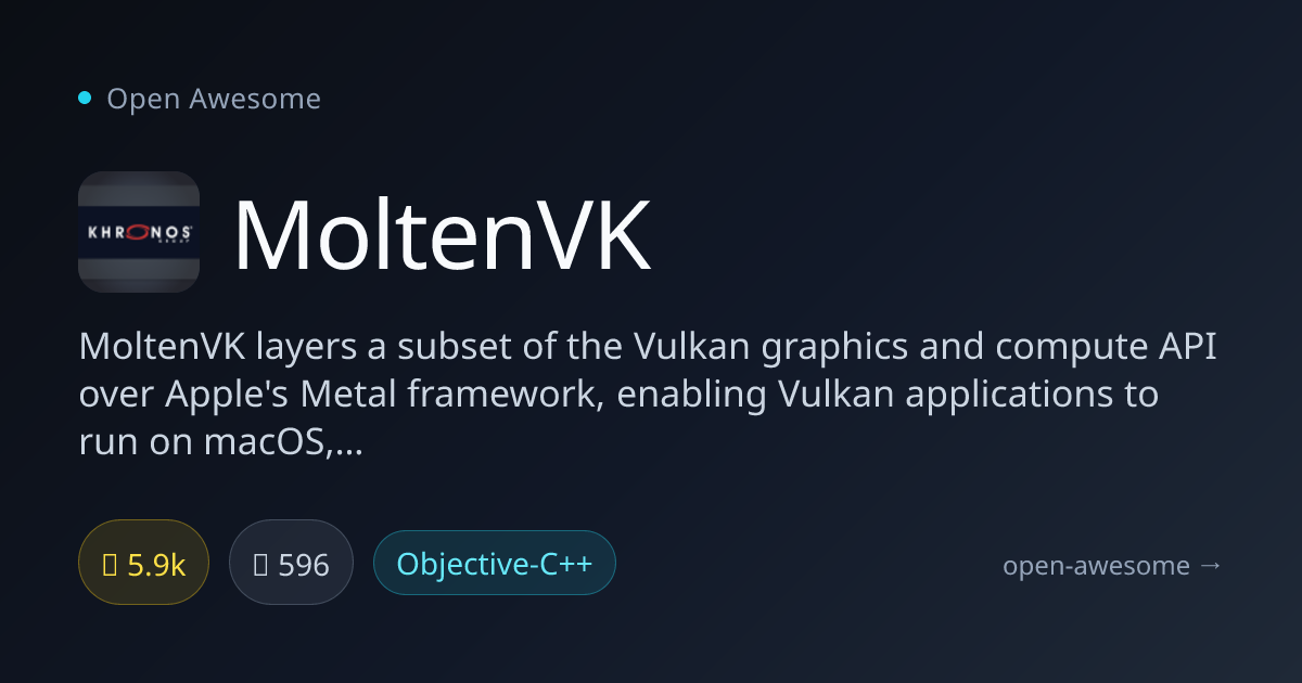 MoltenVK — Vulkan API Layer for Apple Metal | Open Awesome