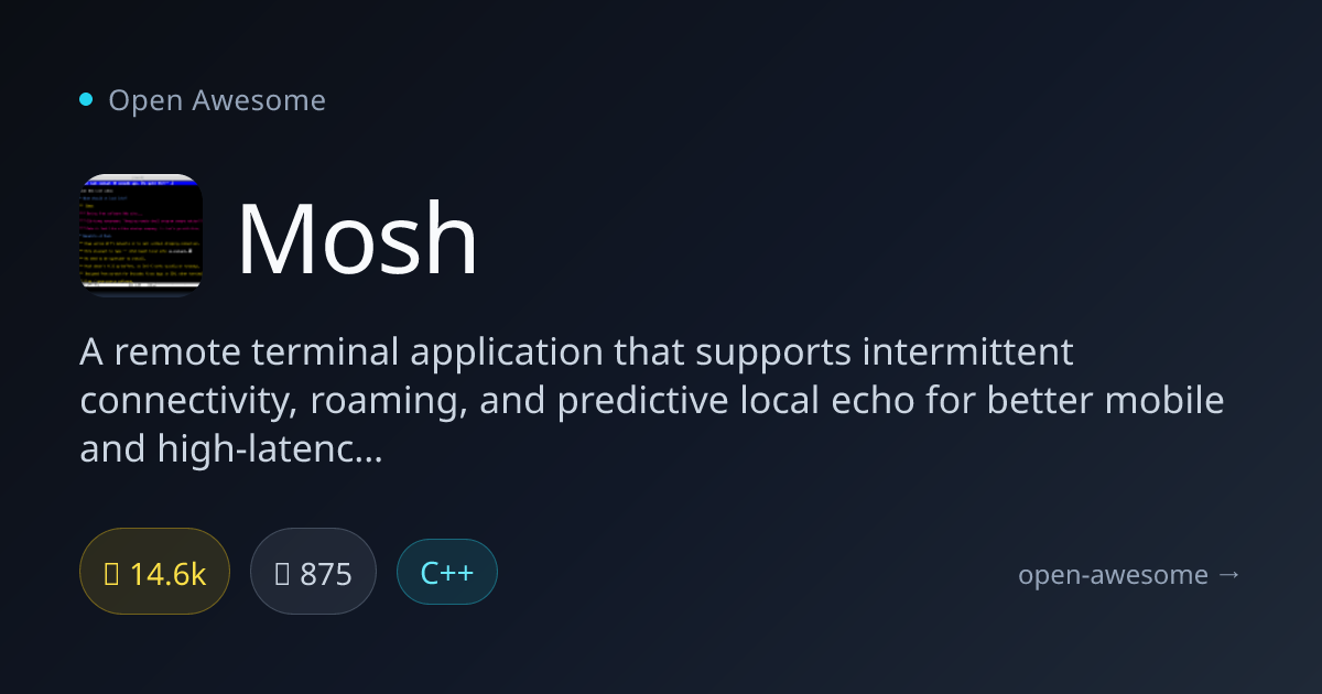 Mosh — Remote Terminal for Mobile | Open Awesome