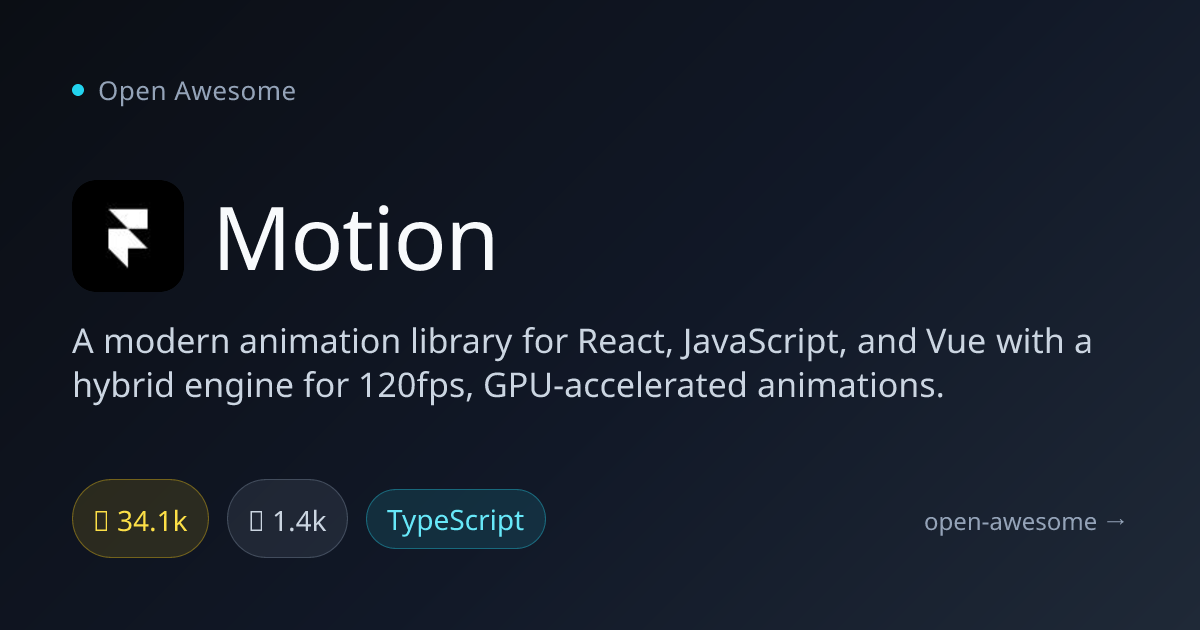 Motion — Modern Animation Library for React | Open Awesome