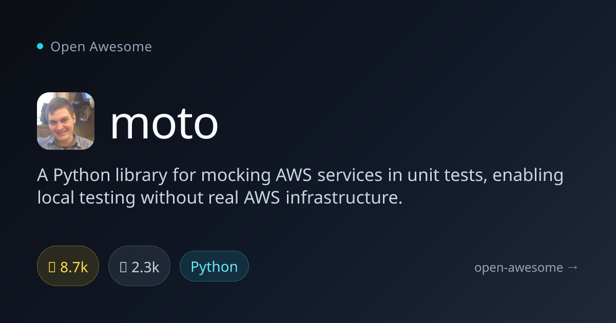 moto — AWS Service Mocking Library | Open Awesome