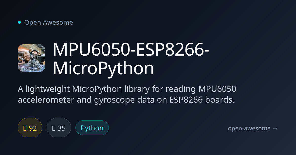 MPU6050-ESP8266-MicroPython — MPU6050 Library for ESP8266 MicroPython ...