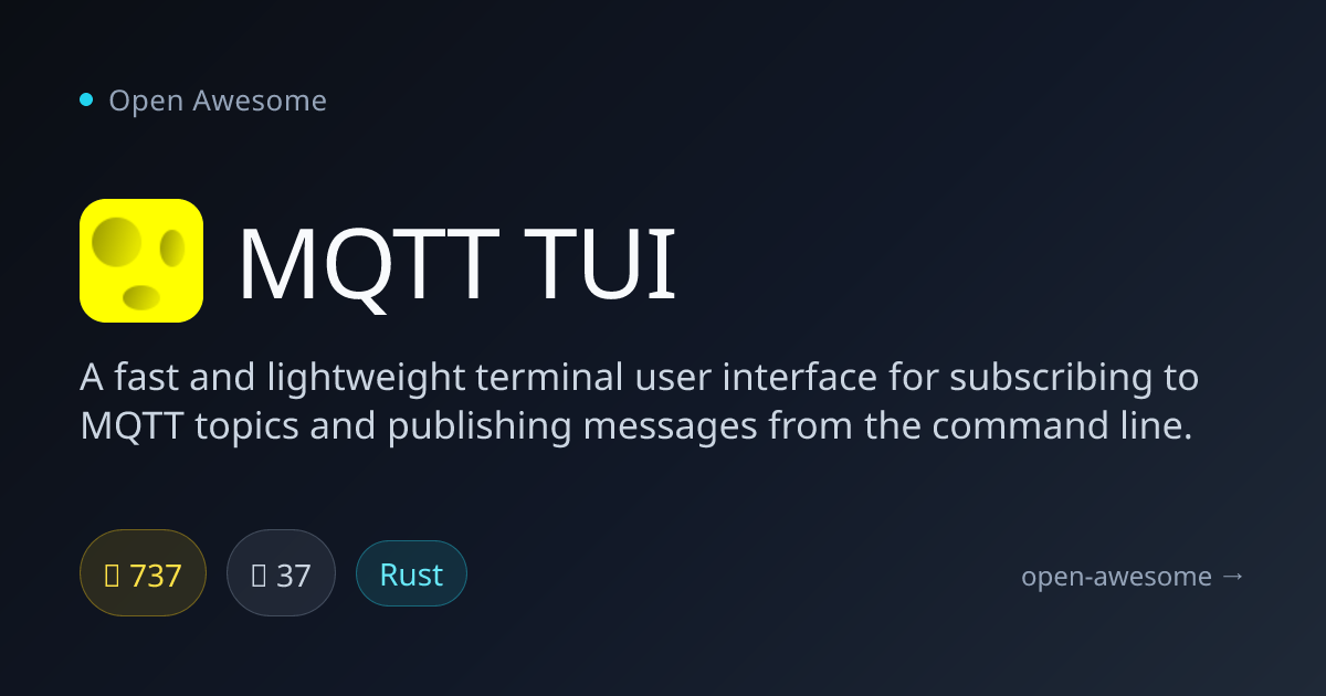 MQTT TUI — Terminal UI for MQTT Messaging | Open Awesome
