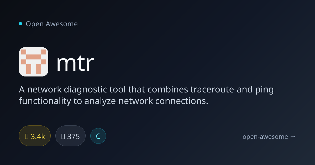 mtr — Network Diagnostic Traceroute Tool | Open Awesome