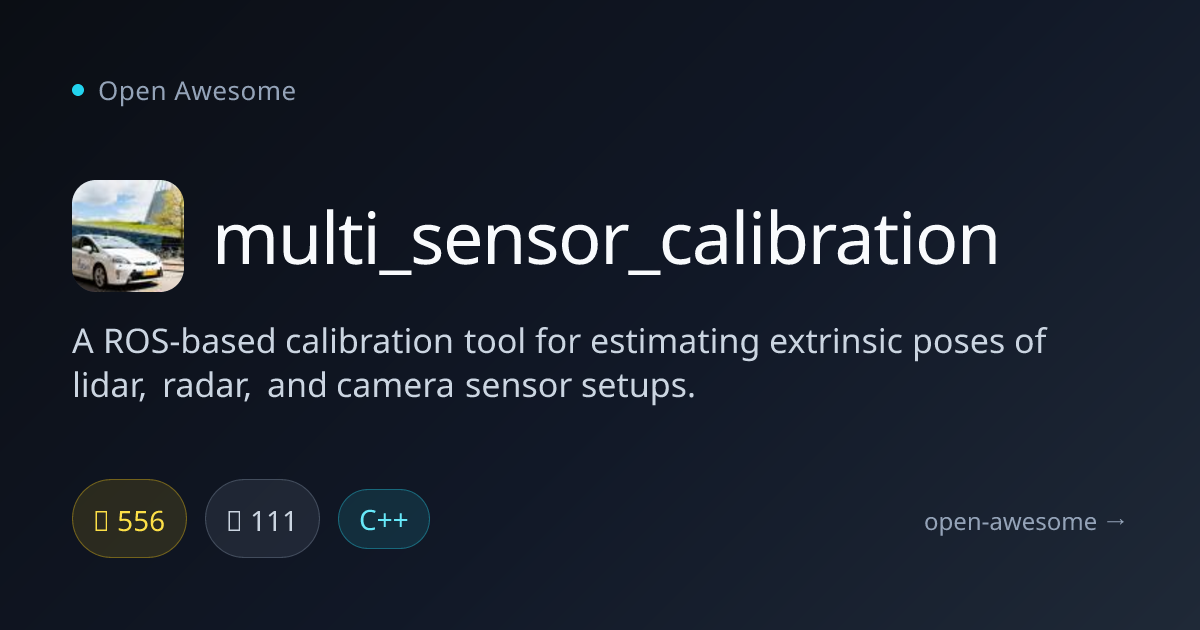multi_sensor_calibration — ROS-Based Multi-Sensor Calibration | Open ...