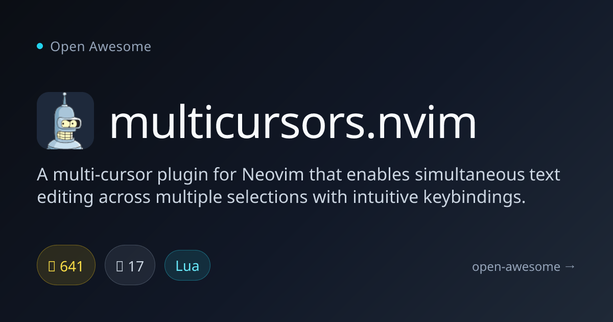 multicursors.nvim — Multi-Cursor Plugin for Neovim | Open Awesome