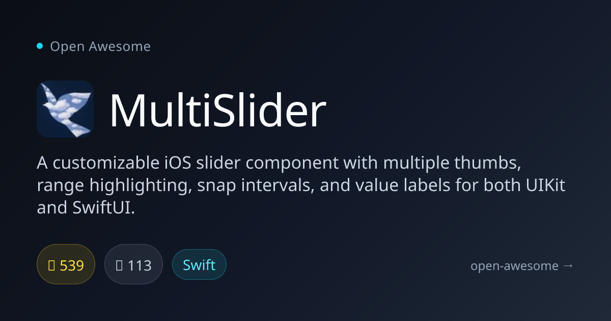 MultiSlider — iOS Multi-Thumb Slider Component | Open Awesome