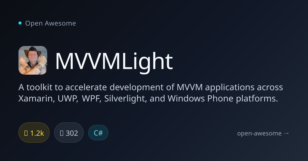 MVVMLight — Cross-Platform MVVM Toolkit | Open Awesome